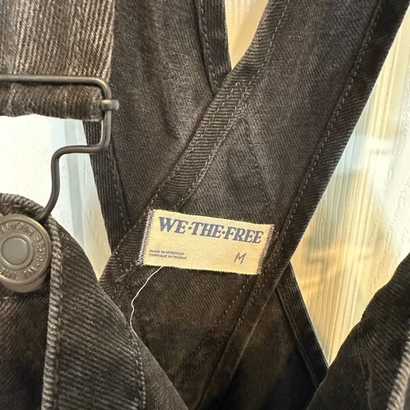 Free People We The Free Mineral Black Denim Overalls in size M - Picture 3 of 5